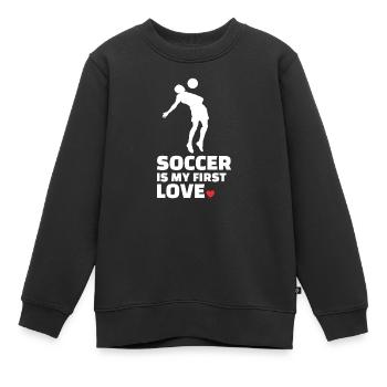 Ich Liebe Fußball Stylish Soccer Silhouette - Kinder Premium Organic Sweatshirt - Schwarz - Vorne - AI Model Kid Female (0cm)
