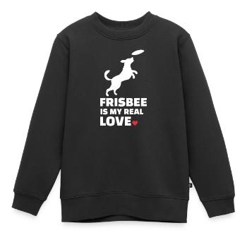 Ich Liebe Frisbee - Kinder Premium Organic Sweatshirt - Schwarz - Vorne - AI Model Kid Female (0cm)