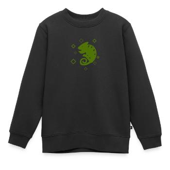 Gecko - Animal amphibien - Sweat Premium enfant bio - noir - Devant - AI Model Kid Female (0cm)