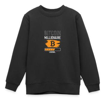 bitcoin Millionaire - Kids Premium Organic Sweatshirt - black - Front - AI Model Kid Female (0cm)