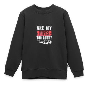 pipes motorcycle - Kids Premium Organic Sweatshirt - black - Front - AI Model Kid Female (0cm)