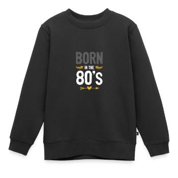 né dans les années 80 - Sweat Premium enfant bio - noir - Devant - AI Model Kid Female (0cm)