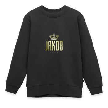 Jacob - Sweat Premium enfant bio - noir - Devant - AI Model Kid Female (0cm)