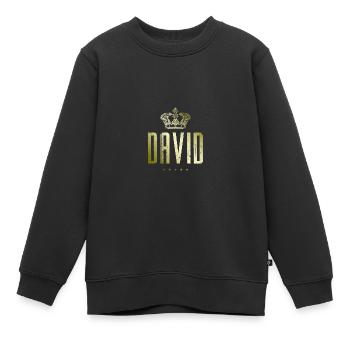 David - Kinder Premium Organic Sweatshirt - Schwarz - Vorne - AI Model Kid Female (0cm)