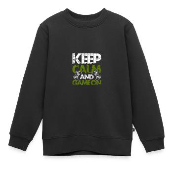 keep calm gamer - Kinder Premium Organic Sweatshirt - Schwarz - Vorne - AI Model Kid Female (0cm)