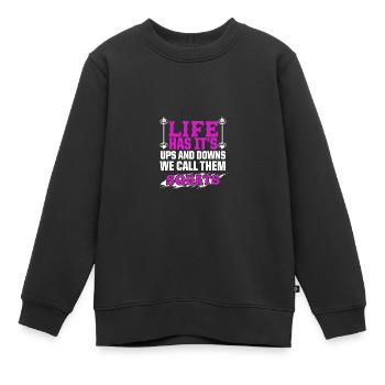 squats fitness - Kinder Premium Organic Sweatshirt - Schwarz - Vorne - AI Model Kid Female (0cm)