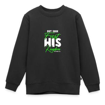 trachte nach sein Königreich bibel - Kinder Premium Organic Sweatshirt - Schwarz - Vorne - AI Model Kid Female (0cm)