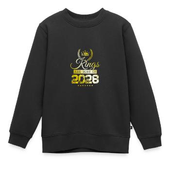 kings are born 2028 - Kinder Premium Organic Sweatshirt - Schwarz - Vorne - AI Model Kid Female (0cm)