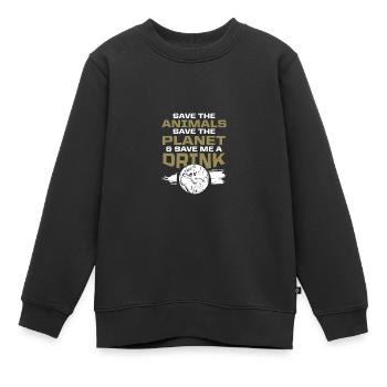 tierschutz umweltschutz - Kinder Premium Organic Sweatshirt - Schwarz - Vorne - AI Model Kid Female (0cm)
