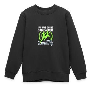 slogan de course - Sweat Premium enfant bio - noir - Devant - AI Model Kid Female (0cm)