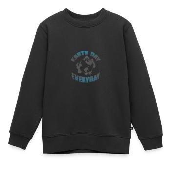 earth day umweltschutz - Kinder Premium Organic Sweatshirt - Schwarz - Vorne - AI Model Kid Female (0cm)