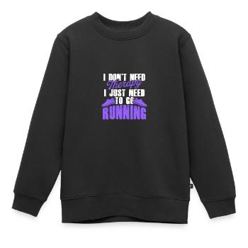 rennen therapie - Kinder Premium Organic Sweatshirt - Schwarz - Vorne - AI Model Kid Female (0cm)
