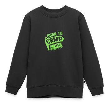 né au camp - Sweat Premium enfant bio - noir - Devant - AI Model Kid Female (0cm)