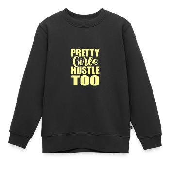 Mädchen Hustle - Kinder Premium Organic Sweatshirt - Schwarz - Vorne - AI Model Kid Female (0cm)