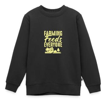 agriculture agricole - Sweat Premium enfant bio - noir - Devant - AI Model Kid Female (0cm)