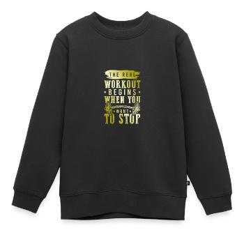 workout fitness - Kinder Premium Organic Sweatshirt - Schwarz - Vorne - AI Model Kid Female (0cm)