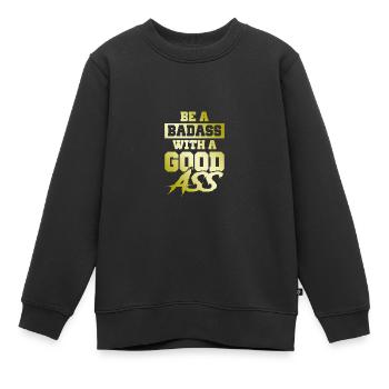 badass fitness - Kinder Premium Organic Sweatshirt - Schwarz - Vorne - AI Model Kid Female (0cm)