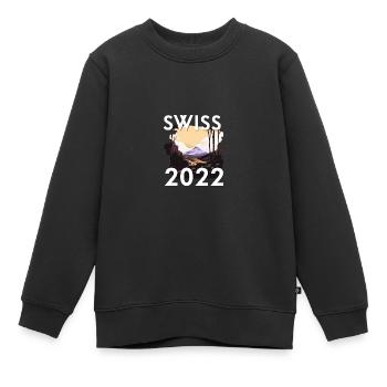 Swiss 2022 - Kinder Premium Organic Sweatshirt - Schwarz - Vorne - AI Model Kid Female (0cm)