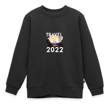 Travel 2022 - Kinder Premium Organic Sweatshirt - Schwarz - Vorne - AI Model Kid Female (0cm)