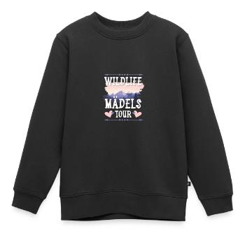 Wildlife Mädels Tour - Kinder Premium Organic Sweatshirt - Schwarz - Vorne - AI Model Kid Female (0cm)
