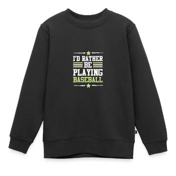 baseball spiel - Kinder Premium Organic Sweatshirt - Schwarz - Vorne - AI Model Kid Female (0cm)