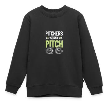 Lanceur de baseball - Sweat Premium enfant bio - noir - Devant - AI Model Kid Female (0cm)