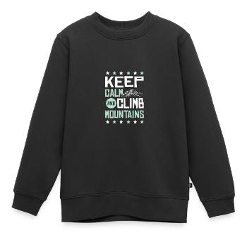 keep calm klettern - Kinder Premium Organic Sweatshirt - Schwarz - Vorne - AI Model Kid Female (0cm)