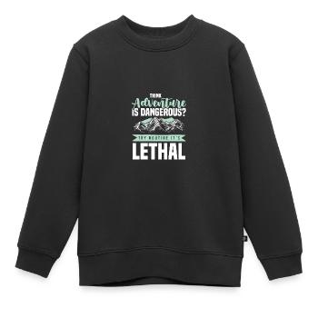 abenteuer klettern - Kinder Premium Organic Sweatshirt - Schwarz - Vorne - AI Model Kid Female (0cm)