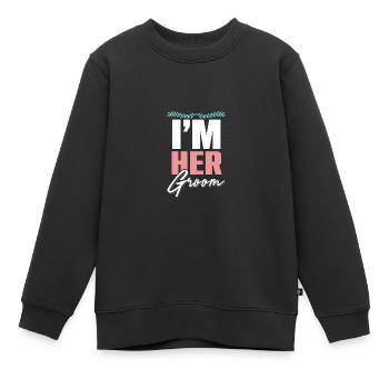 ich bin ihr ehemann paare - Kinder Premium Organic Sweatshirt - Schwarz - Vorne - AI Model Kid Female (0cm)