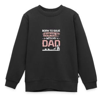 tierschützer papa - Kinder Premium Organic Sweatshirt - Schwarz - Vorne - AI Model Kid Female (0cm)