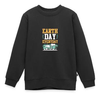 erdentag tierschutz - Kinder Premium Organic Sweatshirt - Schwarz - Vorne - AI Model Kid Female (0cm)