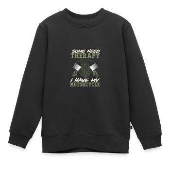 Moto Thérapie Motard - Sweat Premium enfant bio - noir - Devant - AI Model Kid Female (0cm)