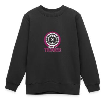 trucker spruch truck - Kinder Premium Organic Sweatshirt - Schwarz - Vorne - AI Model Kid Female (0cm)
