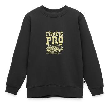 Fishing Pro - Kinder Premium Organic Sweatshirt - Schwarz - Vorne - AI Model Kid Female (0cm)