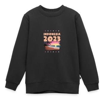Indonesia 2023 - Kinder Premium Organic Sweatshirt - Schwarz - Vorne - AI Model Kid Female (0cm)
