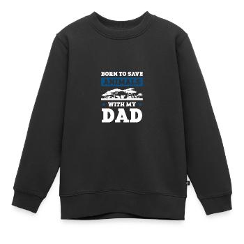Papa bien-être animal - Sweat Premium enfant bio - noir - Devant - AI Model Kid Female (0cm)