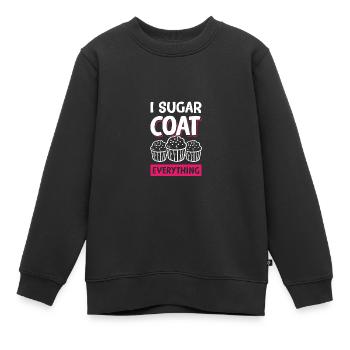 zucker muffin backen - Kinder Premium Organic Sweatshirt - Schwarz - Vorne - AI Model Kid Female (0cm)
