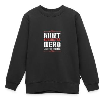 Beste Tante Heldin Spruch - Kinder Premium Organic Sweatshirt - Schwarz - Vorne - AI Model Kid Female (0cm)