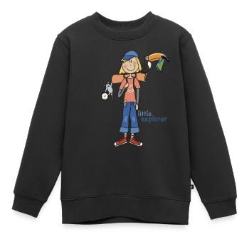 Little Explorer - Camping Kids - Kinder Premium Organic Sweatshirt - Schwarz - Vorne - AI Model Kid Female (0cm)