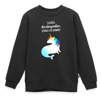 Tschüss Kindergarten - Einhorn Meerjungfrau Schule - Kinder Premium Organic Sweatshirt - Schwarz - Vorne - AI Model Kid Female (0cm)