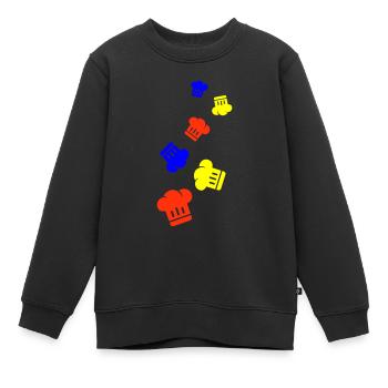 Chef chapeau de chef - Sweat Premium enfant bio - noir - Devant - AI Model Kid Female (0cm)