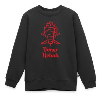 Döner Kebab Spieß Geschenk - Kinder Premium Organic Sweatshirt - Schwarz - Vorne - AI Model Kid Female (0cm)