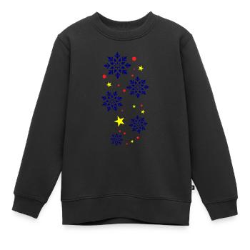 Schneeflocken Bunt - Kinder Premium Organic Sweatshirt - Schwarz - Vorne - AI Model Kid Female (0cm)