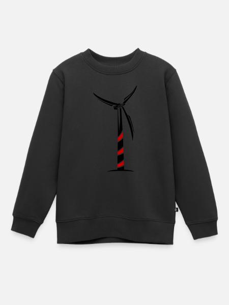 Wind Power Wind Turbine - Kids Premium Organic Sweatshirt - black