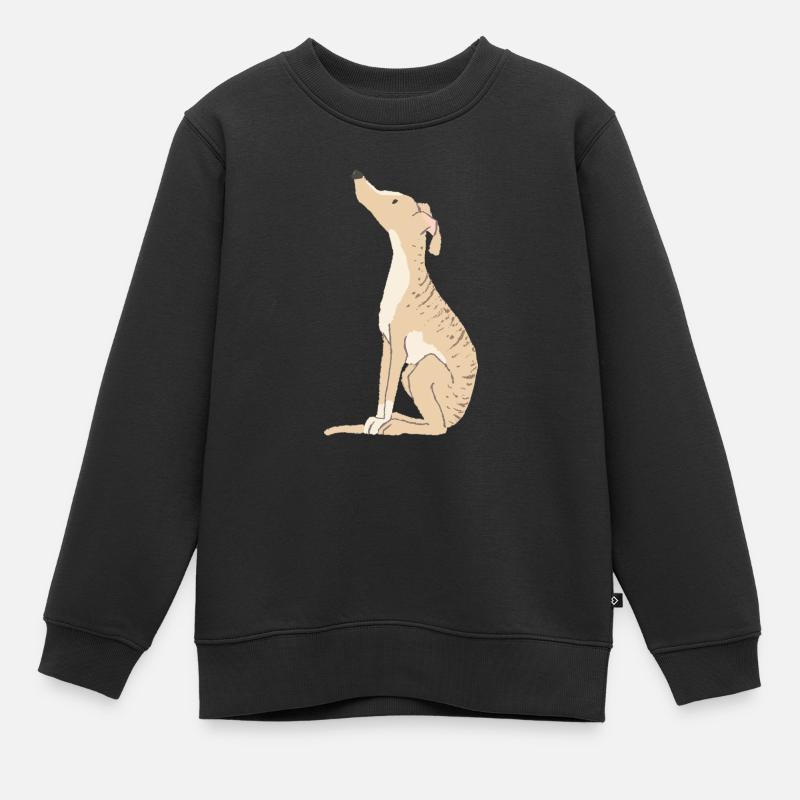 Windhund gestromt - Kinder Premium Organic Sweatshirt - Schwarz