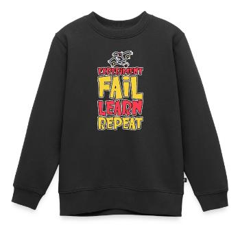 Experiment Fail Learn Repeat 2 - Kinder Premium Organic Sweatshirt - Schwarz - Vorne - AI Model Kid Female (0cm)