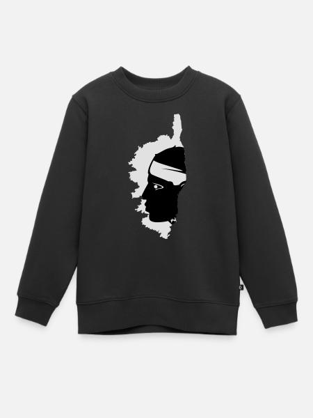 Corse - Sweat Premium enfant bio - noir