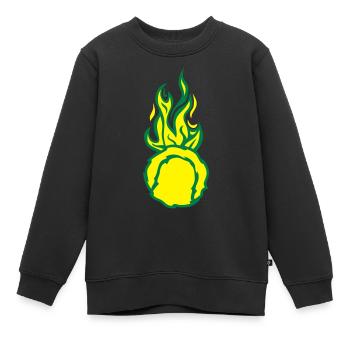 balle tennis flamme fire flame d - Sweat Premium enfant bio - noir - Devant - AI Model Kid Female (0cm)