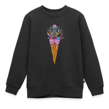 Meltinggod - Kinder Premium Organic Sweatshirt - Schwarz - Vorne - AI Model Kid Female (0cm)
