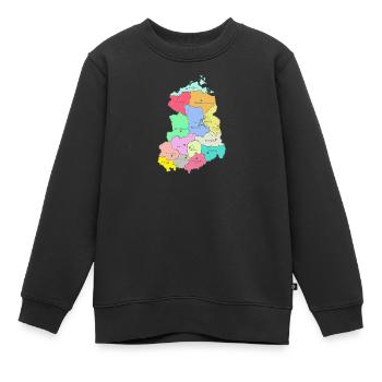 Carte de la RDA - Sweat Premium enfant bio - noir - Devant - AI Model Kid Female (0cm)